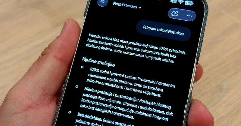 Mobitel na kojem AI asistent opisuje proizvode jednog obrta